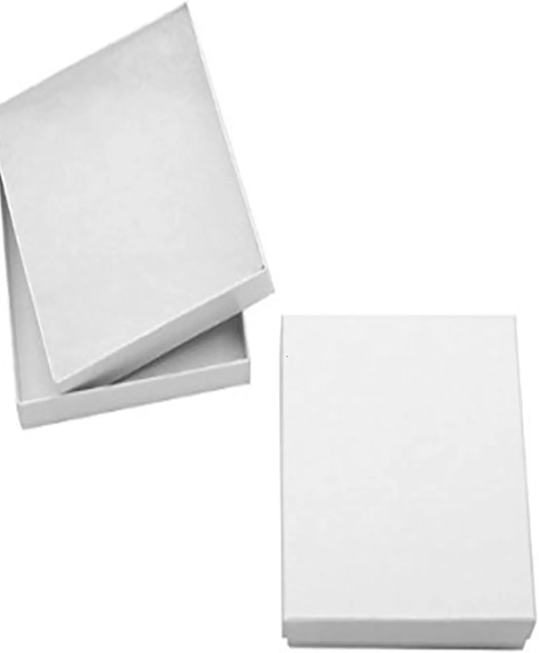 10 Pack Swirl While Cotton Filled Color Paper Cardboard Jewelry Necklace, Bracelet, Bangle, Watches Presentation, Retail Display, Packaging Boxes. Size- 5.25" X 3.75" X 1" by R J Displays