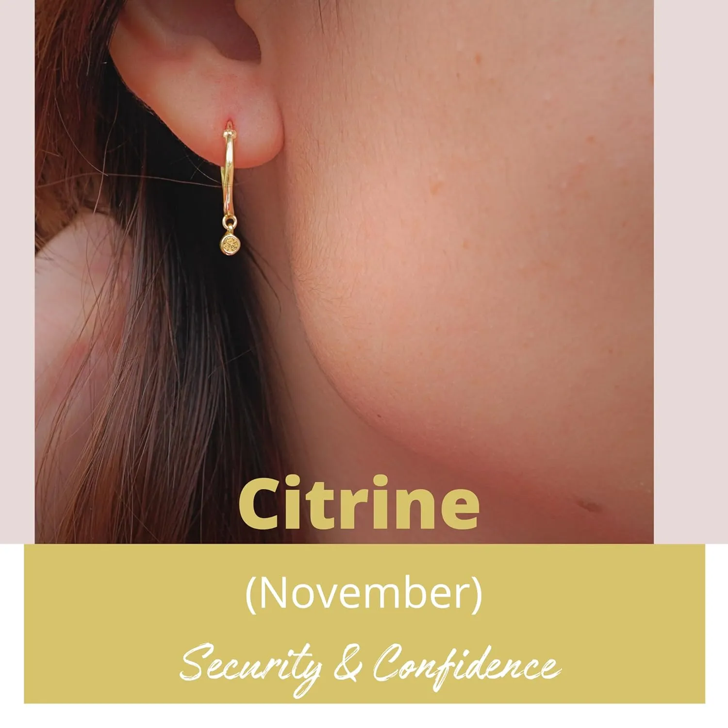 18K Gold Hoop Earrings for Women - Authentic 925 Sterling Silver Hoop Earrings with Citrine Crystal - Hypoallergenic November Birthstone Gift for Mothers Day