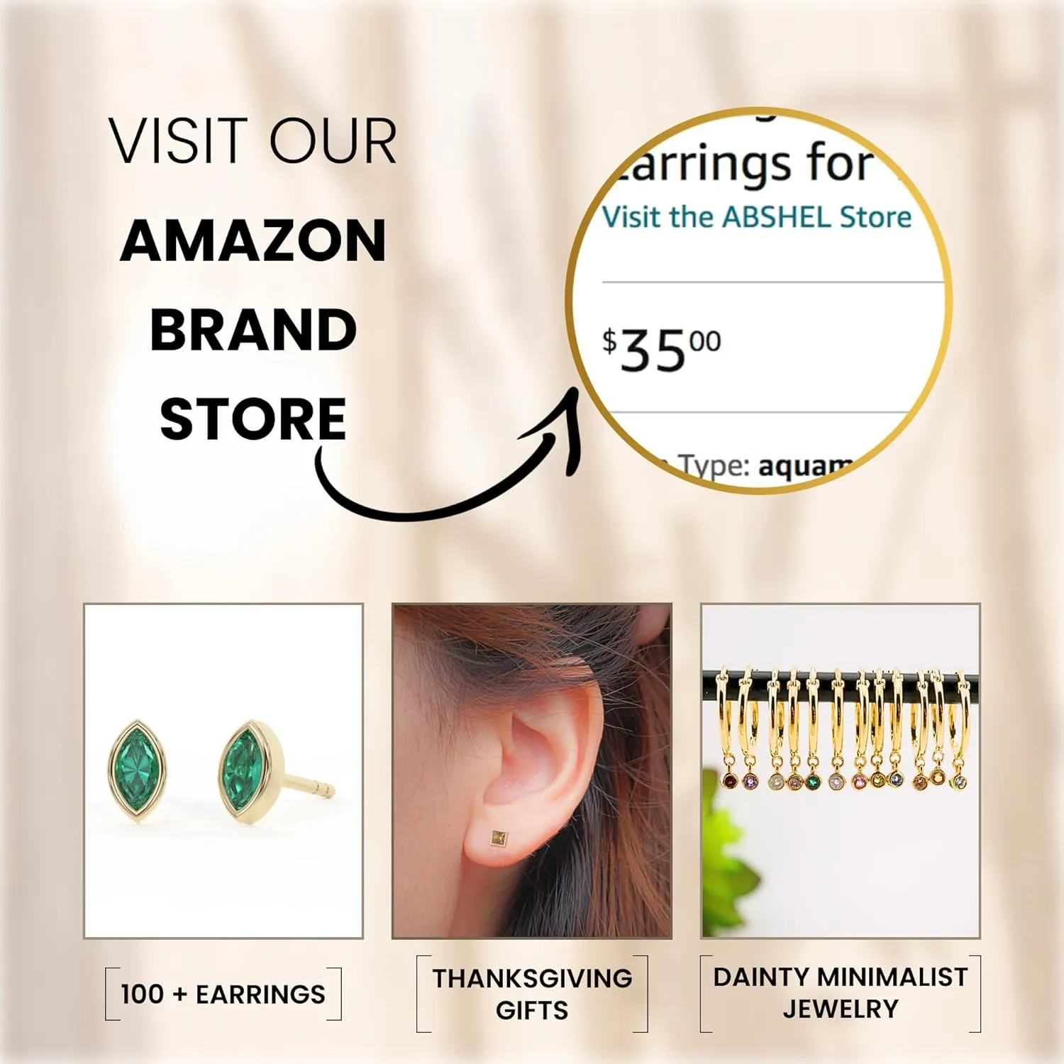 18K Gold Hoop Earrings for Women - Authentic 925 Sterling Silver Hoop Earrings with Citrine Crystal - Hypoallergenic November Birthstone Gift for Mothers Day