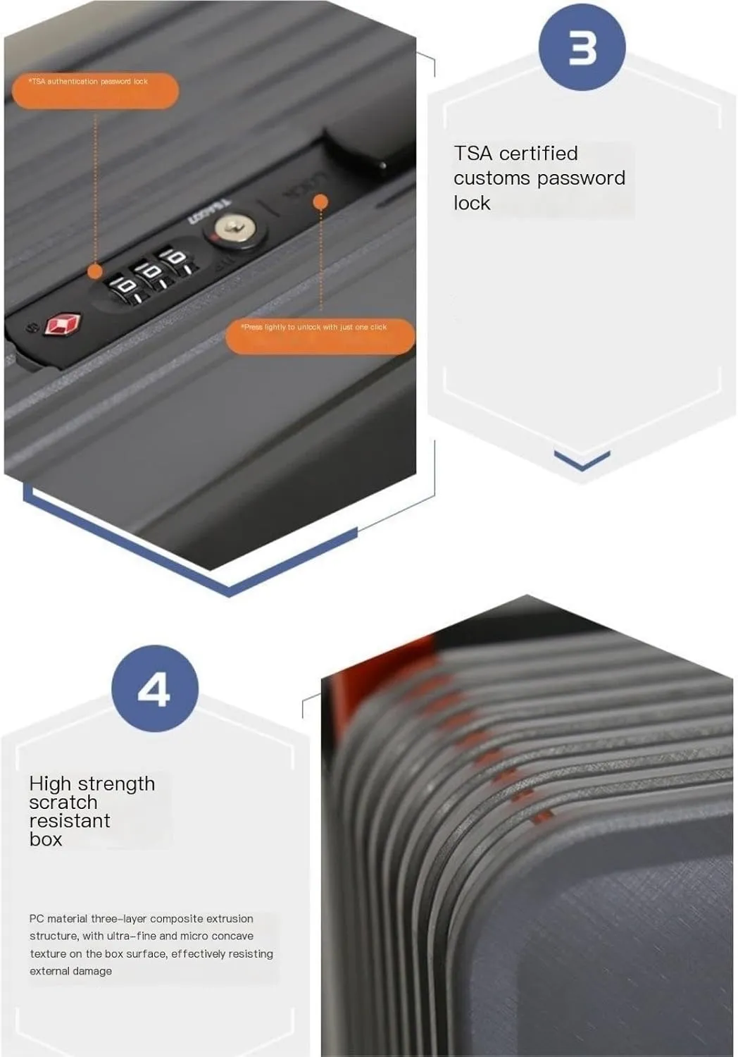 24in Aluminum Spinner Suitcase with TSA Lock, Gray