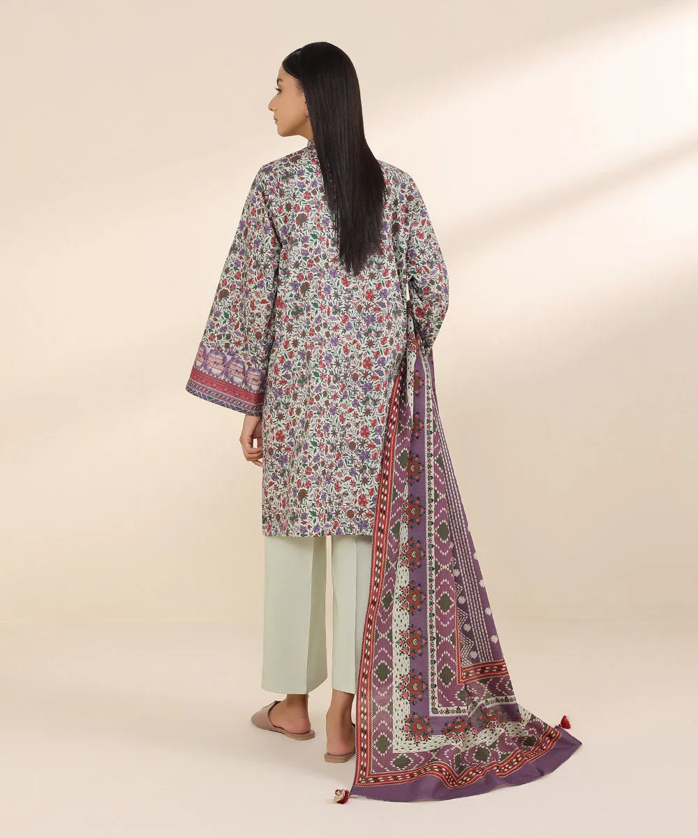 3 Piece - Printed Dobby Suit