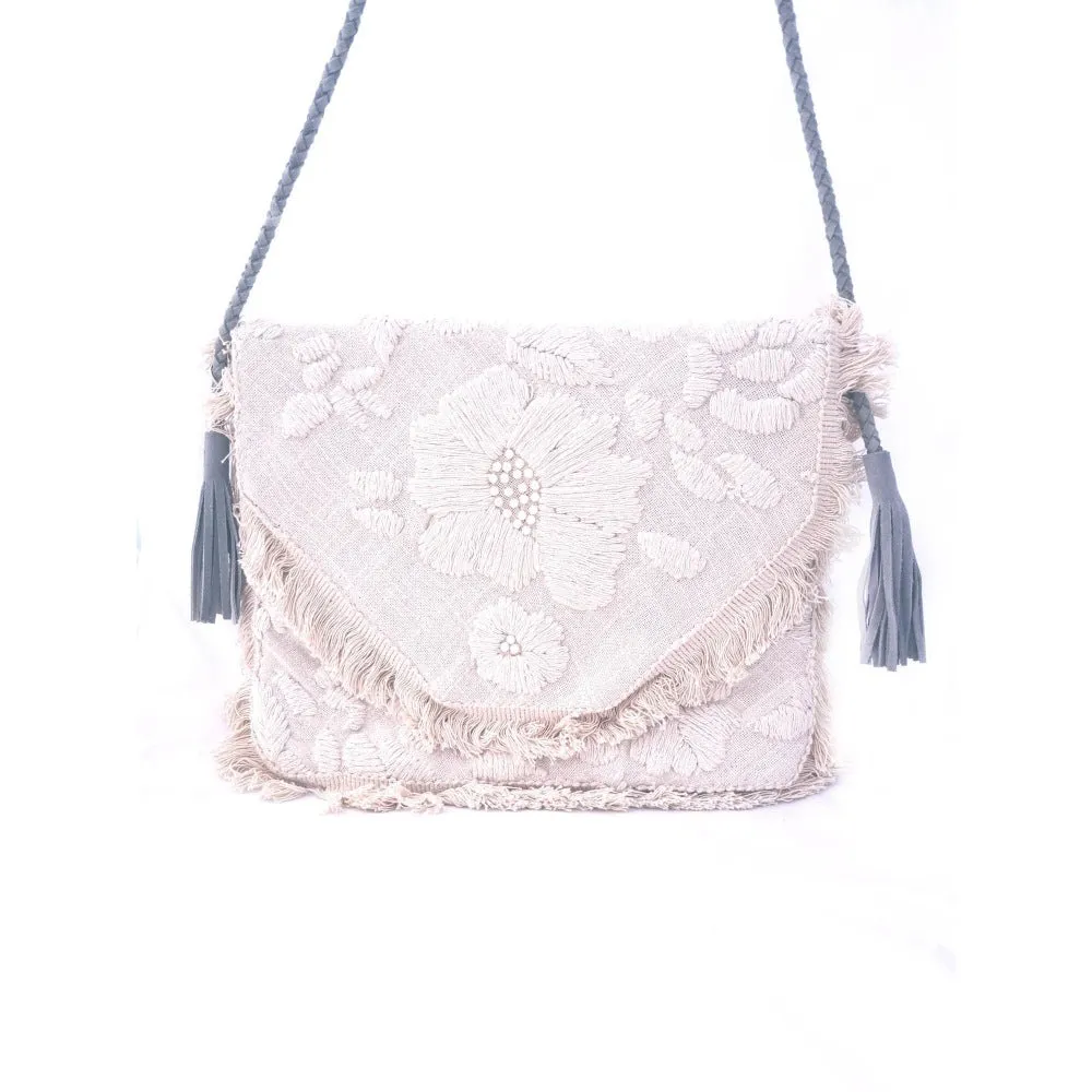 A Clutch Story Coral Flower Boho Clutch