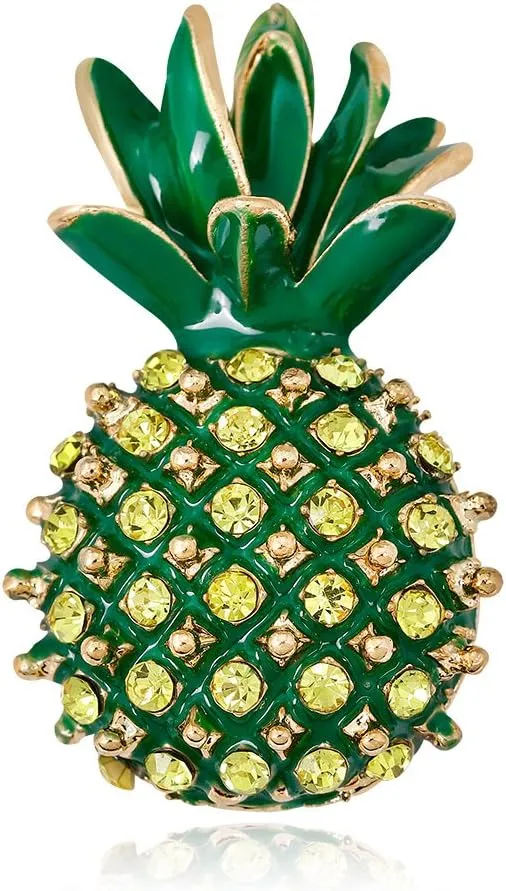 AOCHEE Fruit Brooch Pineapple Brooches for Women Crystal Brooches Fruit