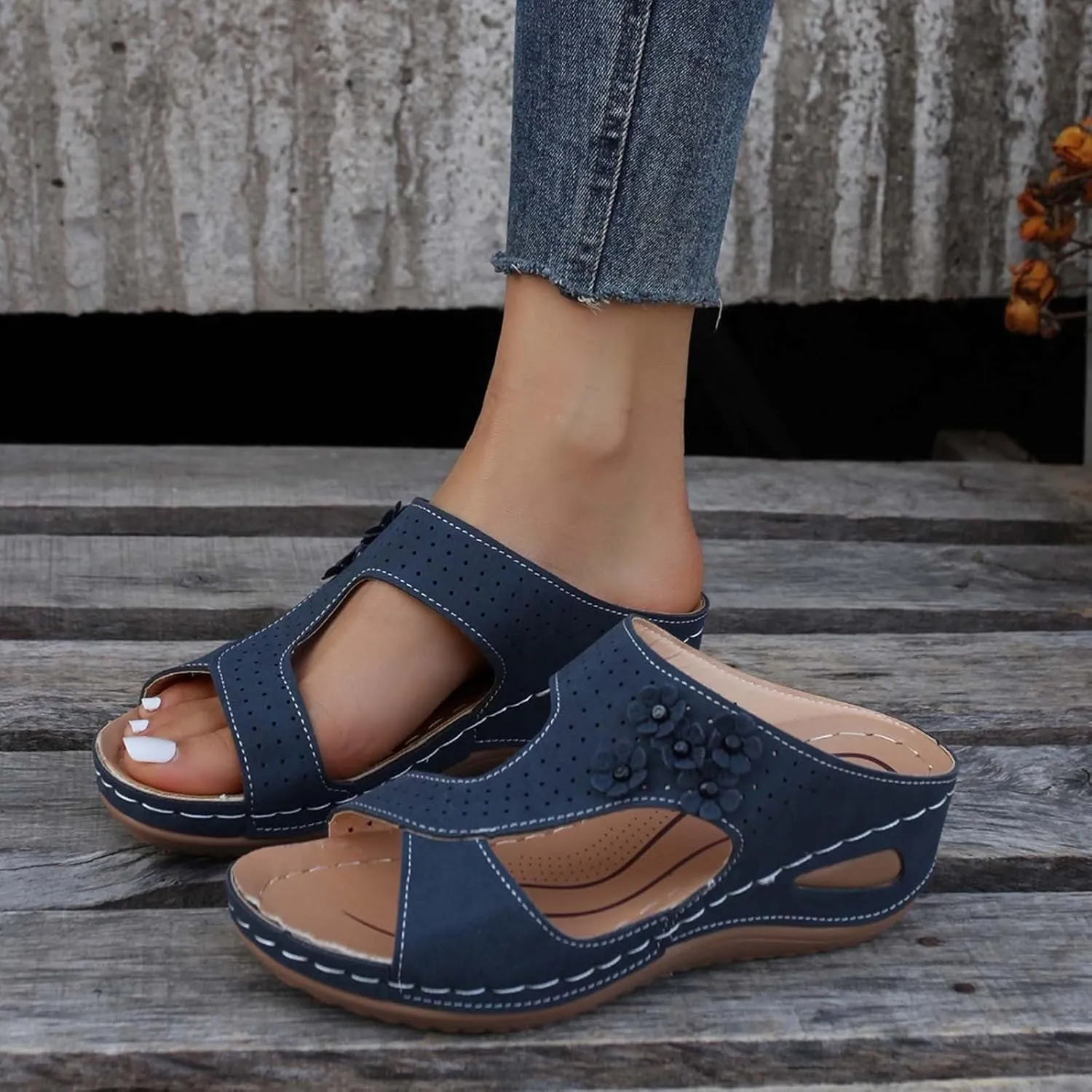 Arch Support Wedge Sandals for Women Womens Low Wedges Platform Sandal Orthopedic Sandals with Arch Support