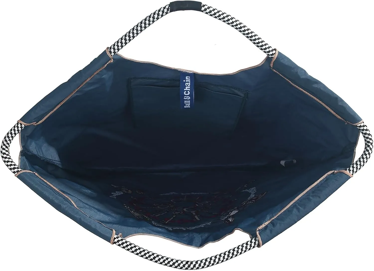 Ball&Chain Carriage Pattern Embroidery Nylon Tote Bag for Women, Travel Shoulder Bag Top Handle HandBags for Work, Travel