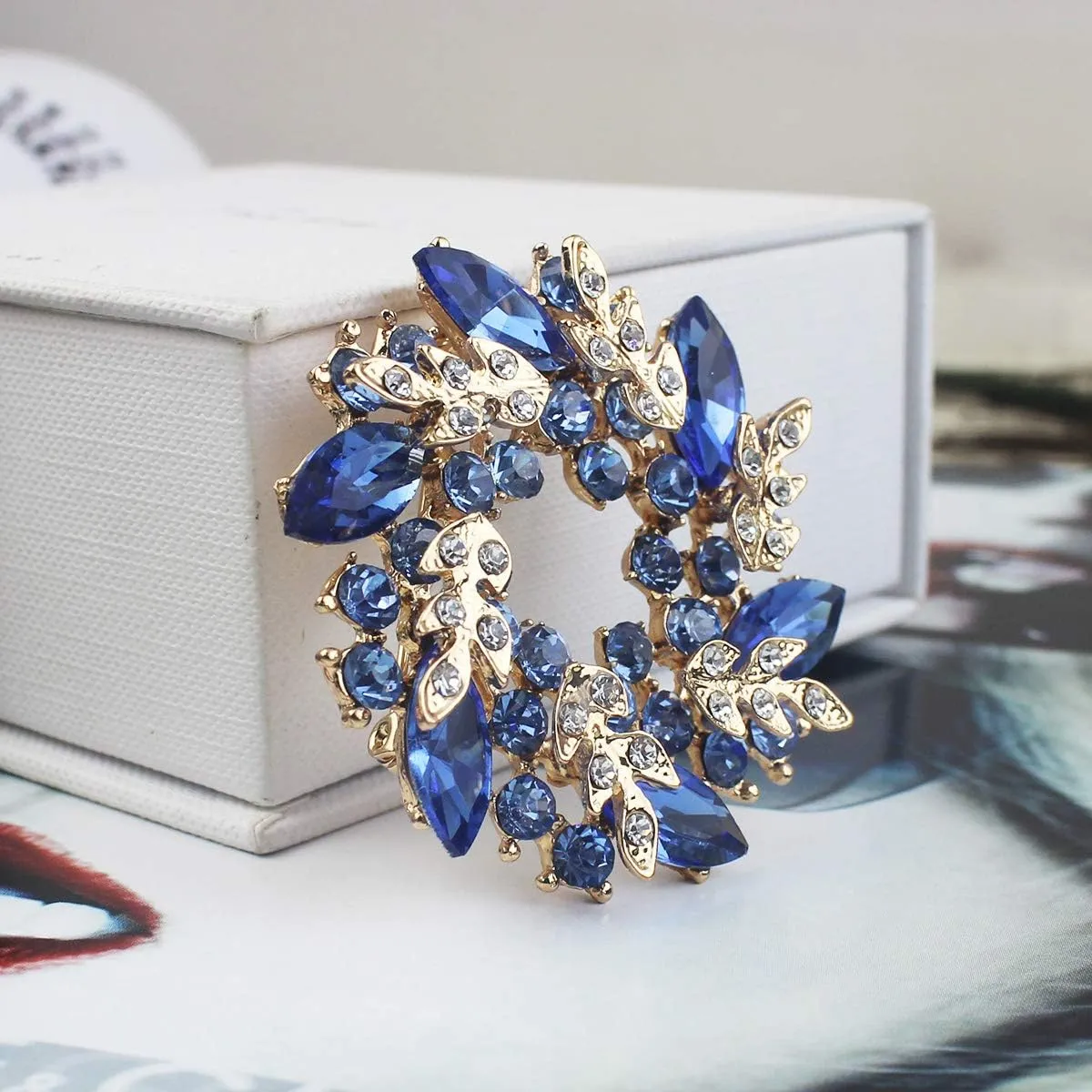 Bauhinia Brooch Pin for Women Flower Brooch Elegant Simulated Crystal Brooches | Scarf Brooch | Brooches for Women | Crystal Flower Brooch | Women Brooches and Pins | Floral Brooch Pins | Pin Brooch