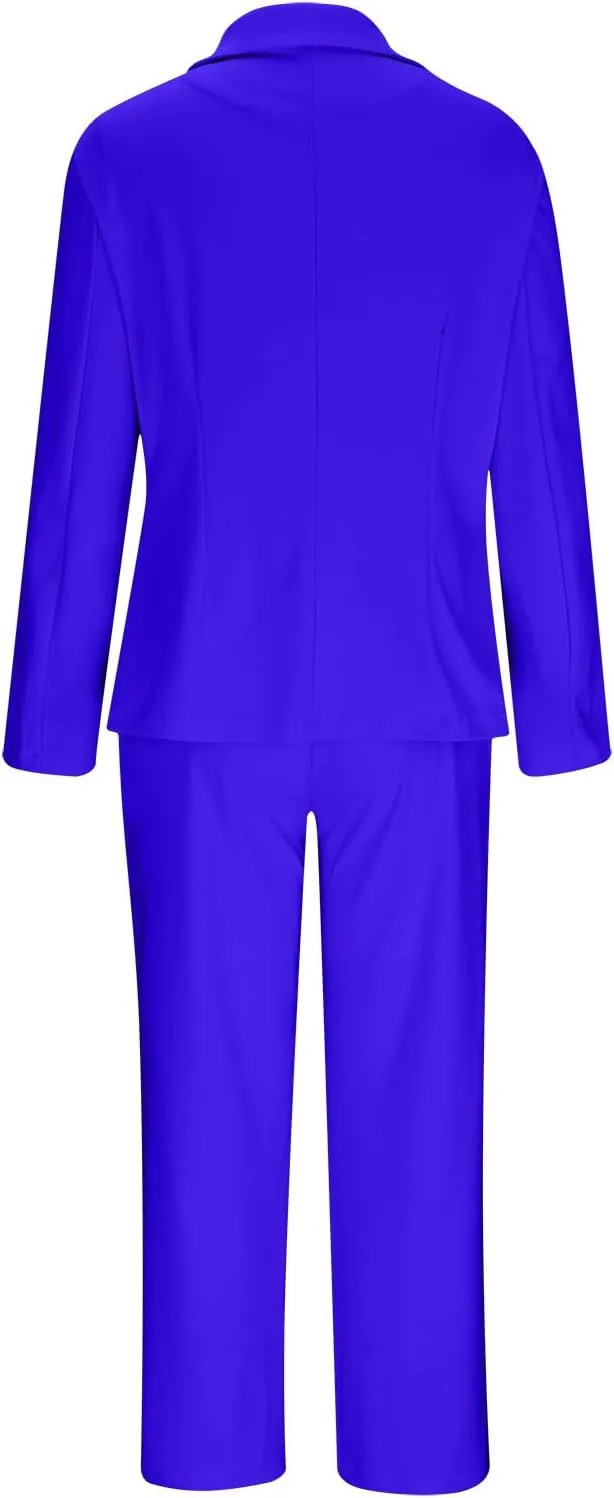 Blazer Sets Women 2 Piece Outfits Business Casual Double Breasted Suit Jackets High Waisted Pants Office Outfits