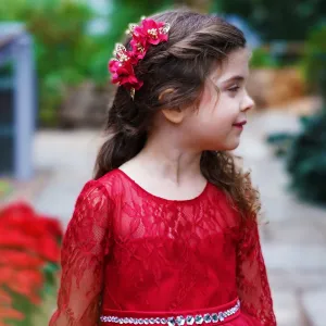Blooming Haven Hair Comb Pair - Claret