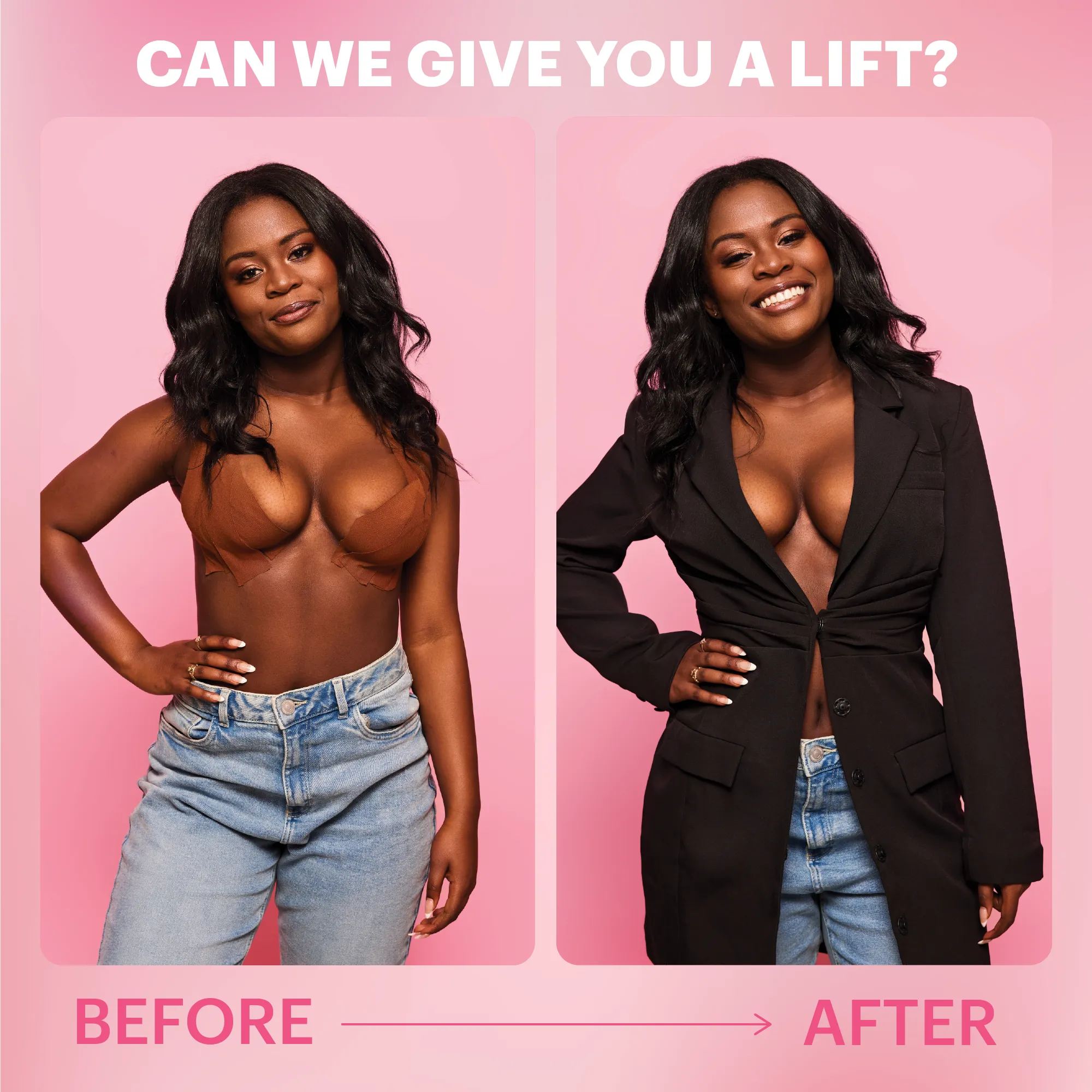 Booby Tape Silicone Breast Inserts, Reusable Push Up Breast Enhancer Pads for the Perfect Breast Lift and Cleavage, Latex-Free, A-F Cup Size, 1 Pair