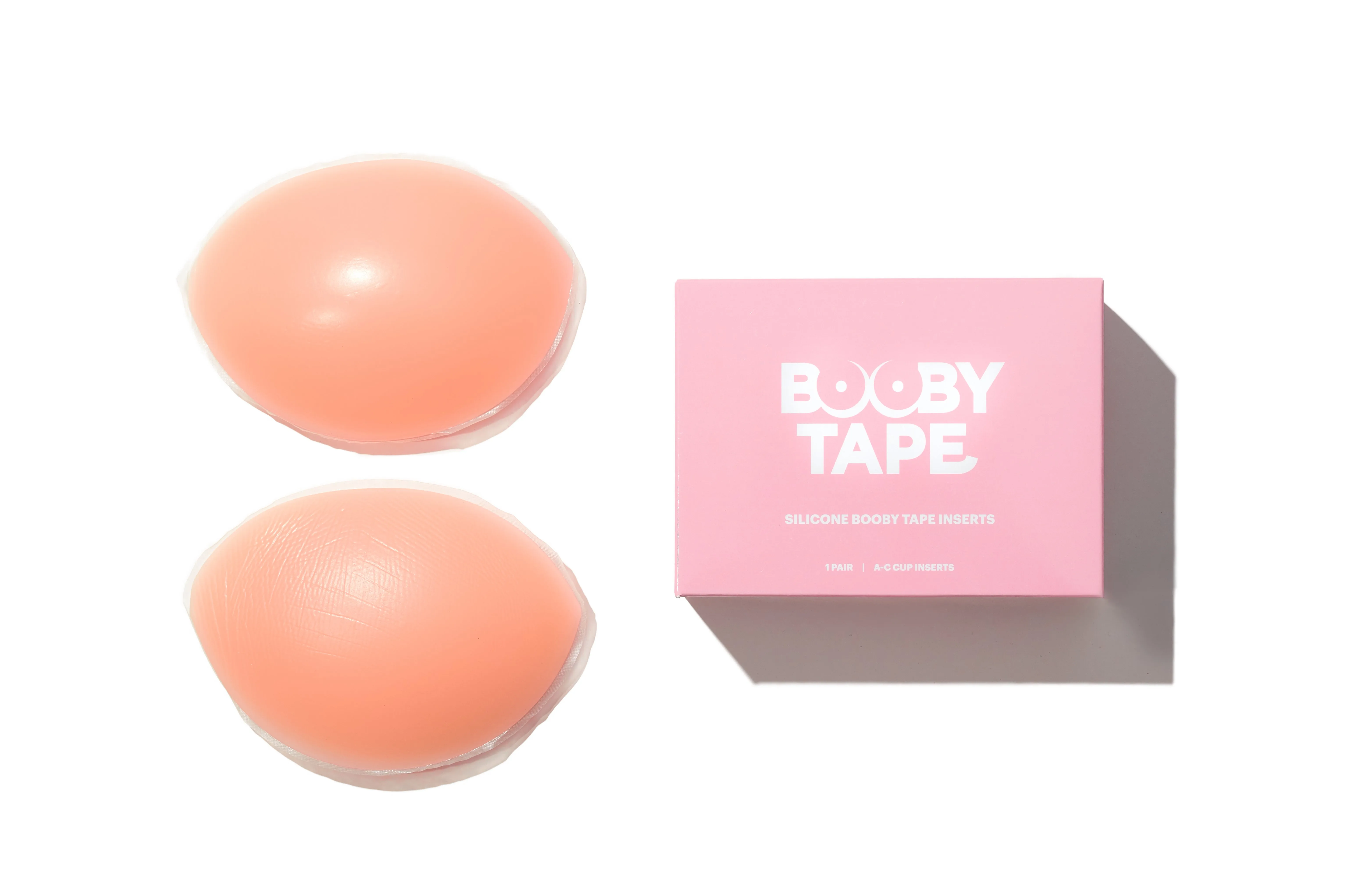 Booby Tape Silicone Breast Inserts, Reusable Push Up Breast Enhancer Pads for the Perfect Breast Lift and Cleavage, Latex-Free, A-F Cup Size, 1 Pair