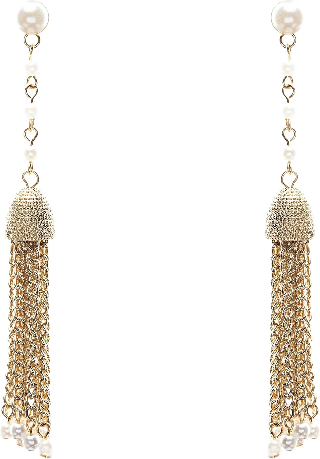 Bridal Wedding Jewelry Beautiful Faux Pearl Chandelier Dangle Earrings E809 Gold
