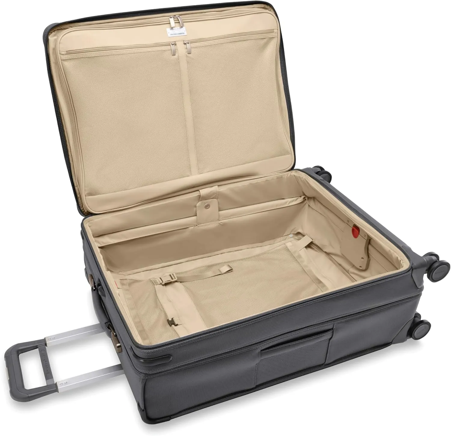 Briggs & Riley 29" Large Expandable Spinner - Checked Luggage for Travel, Suitcases with Wheels, Softside Rolling Bag for Men & Women, Self-Repairing Zipper - Baseline Collection, Steel Gray