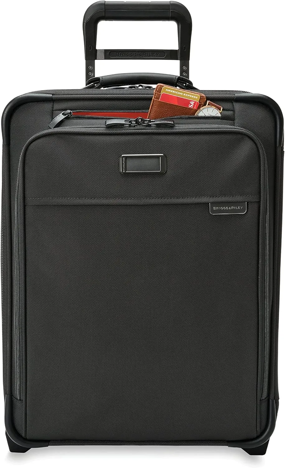 Briggs & Riley Global 2-Wheel Expandable Carry On - Luggage for International Travel, Suitcases with Wheels, Softside Rolling Bag for Men & Women, Self-Repairing Zipper - Baseline Collection, Black