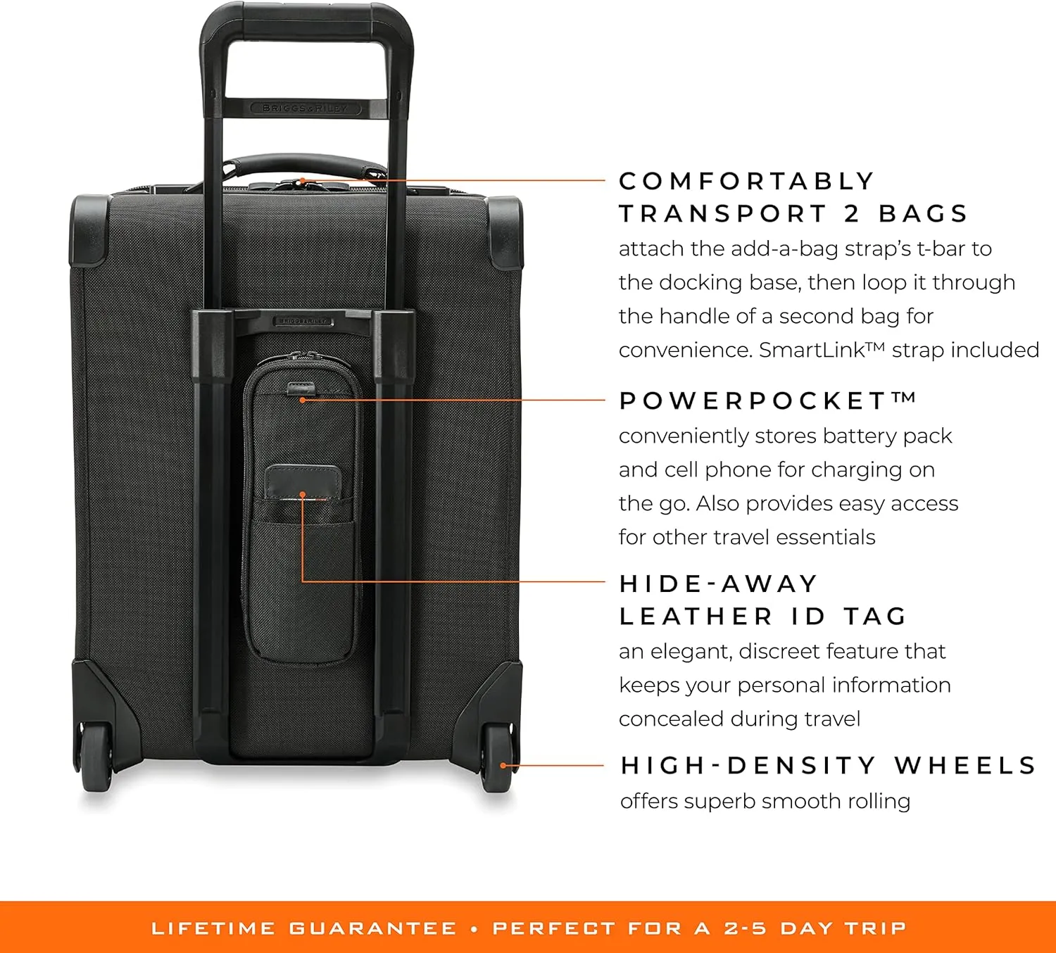 Briggs & Riley Global 2-Wheel Expandable Carry On - Luggage for International Travel, Suitcases with Wheels, Softside Rolling Bag for Men & Women, Self-Repairing Zipper - Baseline Collection, Black