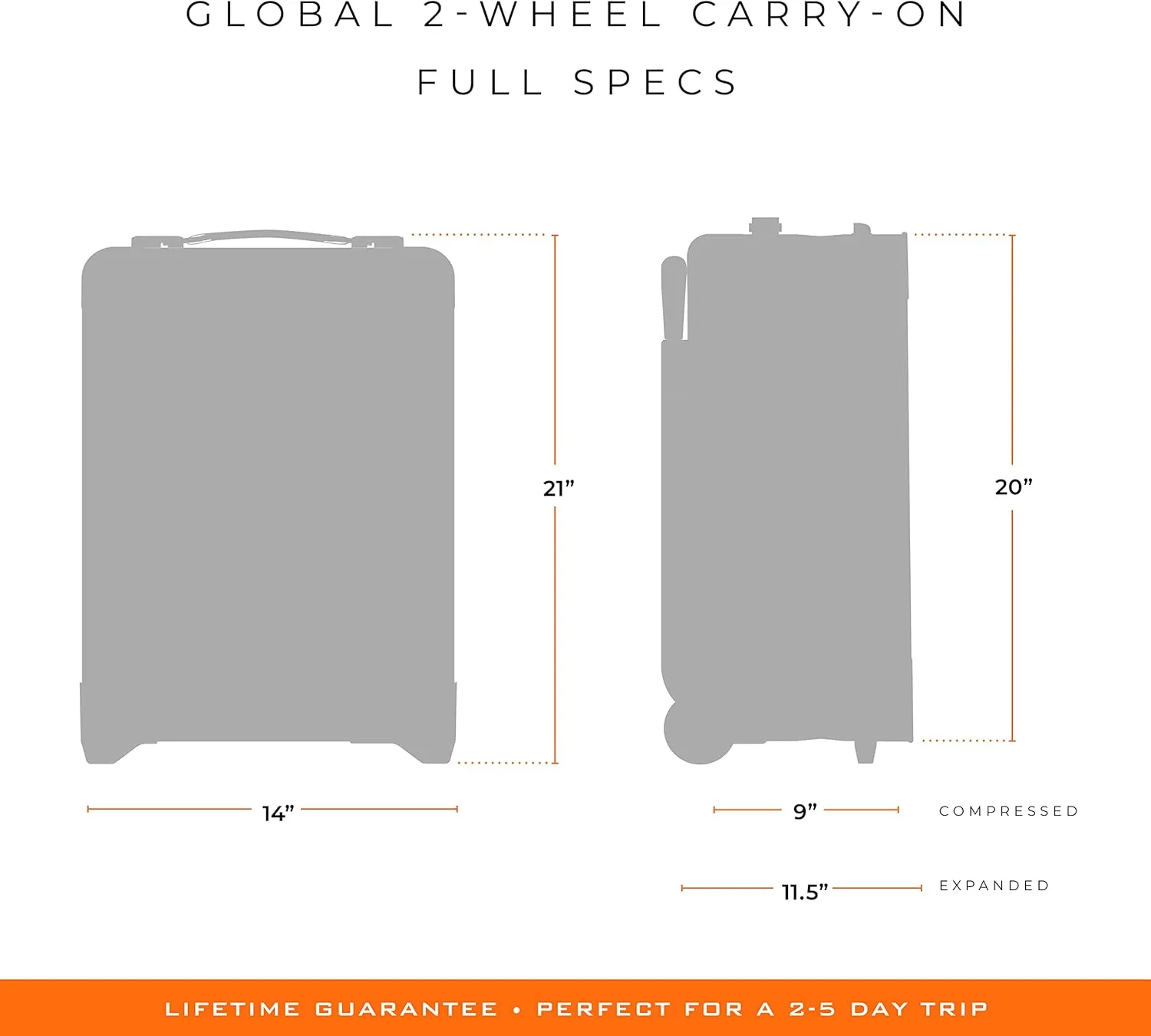 Briggs & Riley Global 2-Wheel Expandable Carry On - Luggage for International Travel, Suitcases with Wheels, Softside Rolling Bag for Men & Women, Self-Repairing Zipper - Baseline Collection, Black