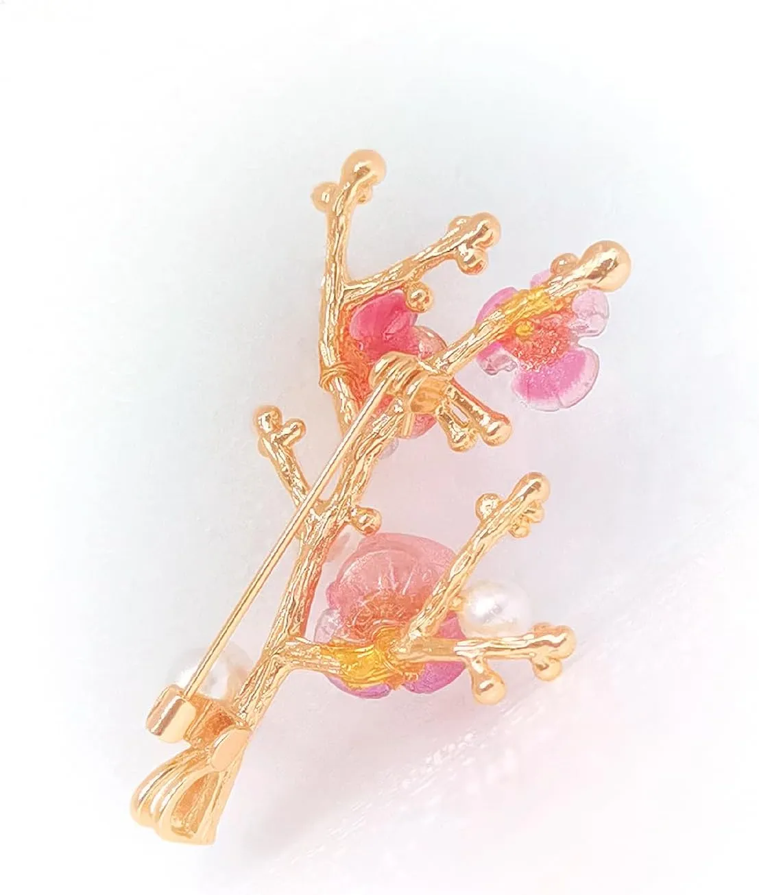 Brooches for Women with Crystal, Pink Flower, Rhinestone Brooches Pins Elegant Jewelry Blossom Fashionable Gifts Ladies Bouquet Brooches Pin for Birthday, Party, New Year, Wedding