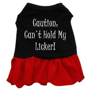 Can't Hold My Licker Screen Print Dress Black with Red Med (12)