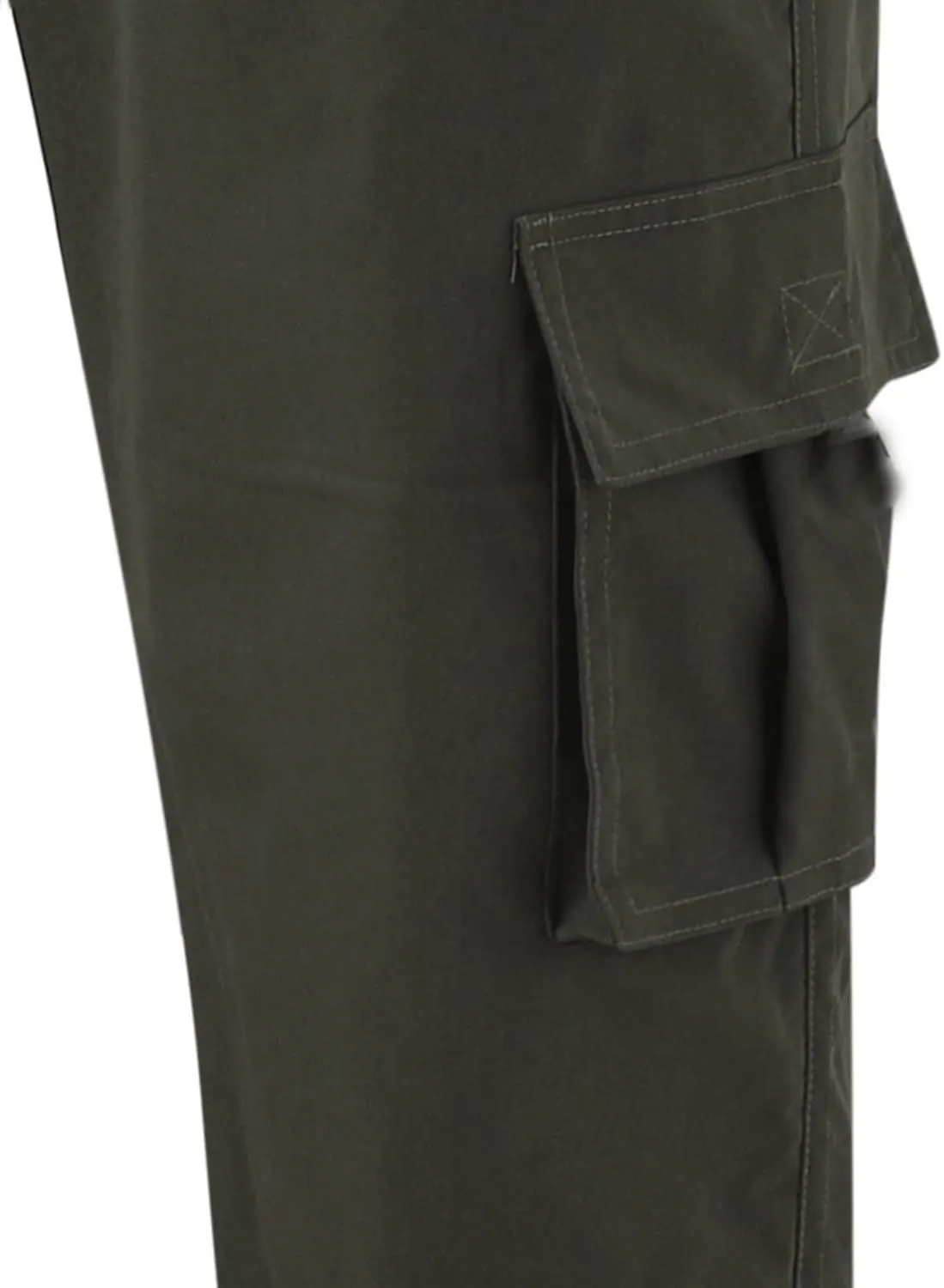 Cargo Pants for Men Cotton Jogger Elastic Waist Trousers Outdoor Twill Camo Bottoms Zipper with Button Closure