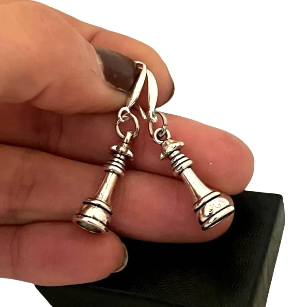 Chess Earrings for Women Handmade, Queen Piece Chess Player Jewelry for Her