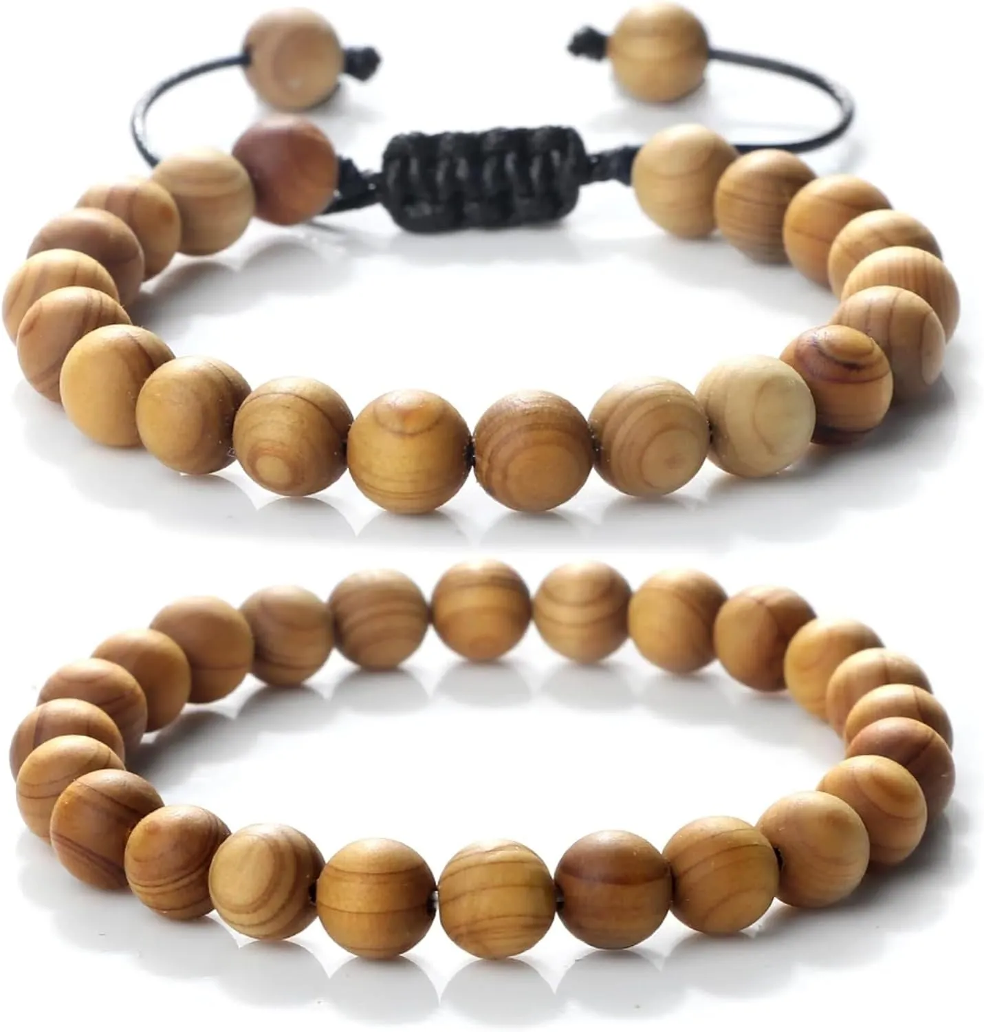 Cliff Cypress Wooden Bead Bracelet for Women Men Handmade Stretch Beaded Bracelets Yoga Jewelry 6/8/10mm