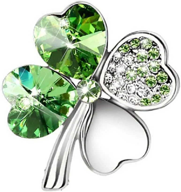 clover shaped brooches Crystal Diamond Flower Brooch Pin for Women Girls Brides