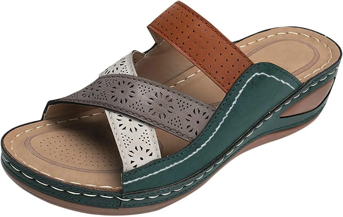 Comfortable Slip on Wedge Slide Sandals for Women Women's Casual Summer Wedge Heels Shoes Party Dress Sandals