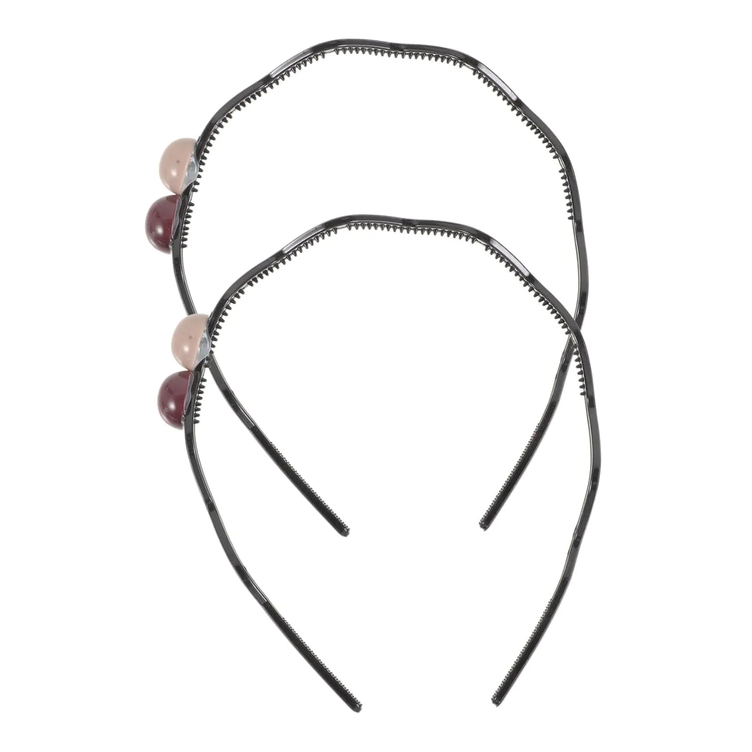 Contrast Headband Set Women's Zigzag Hairband Double Balls Stylish Girl's Hair Accessory