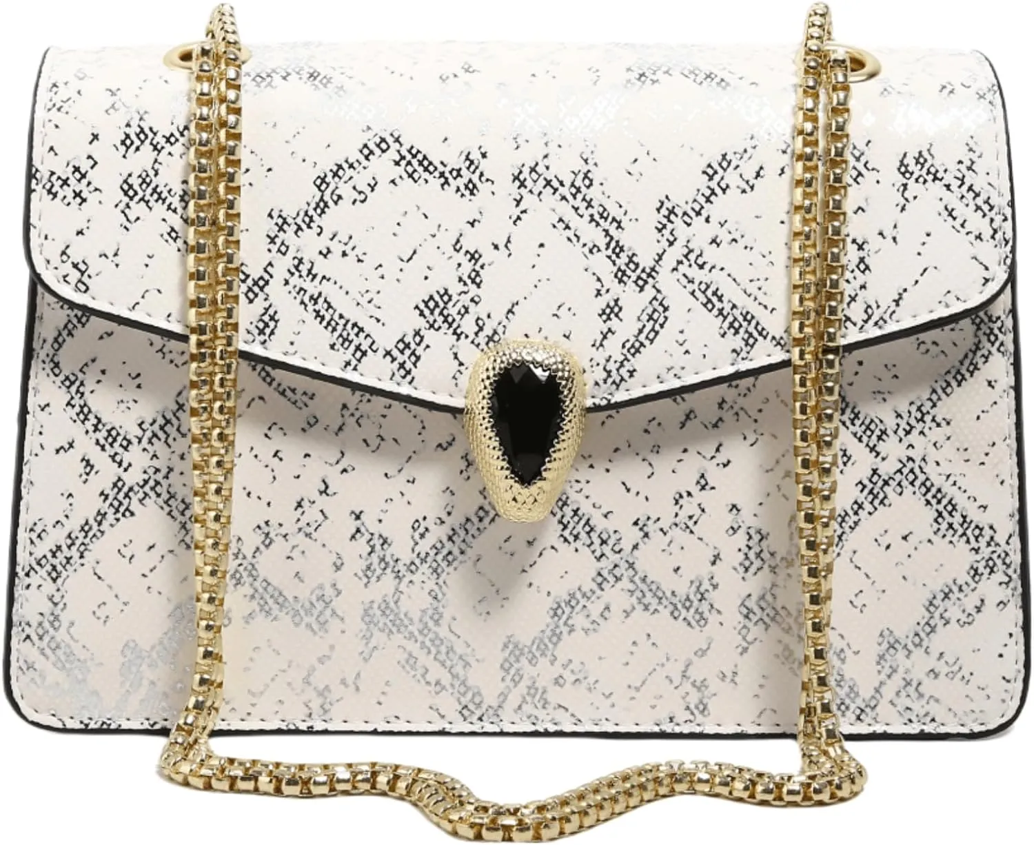 Crossbody Bags for Women Snake Printed Chain Shoulder Bags Trendy Handbags Clutch Purses