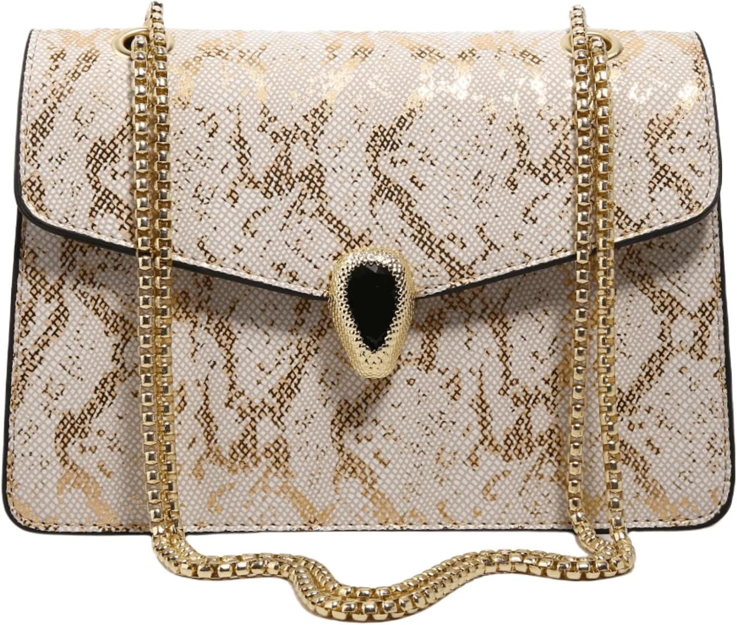 Crossbody Bags for Women Snake Printed Chain Shoulder Bags Trendy Handbags Clutch Purses