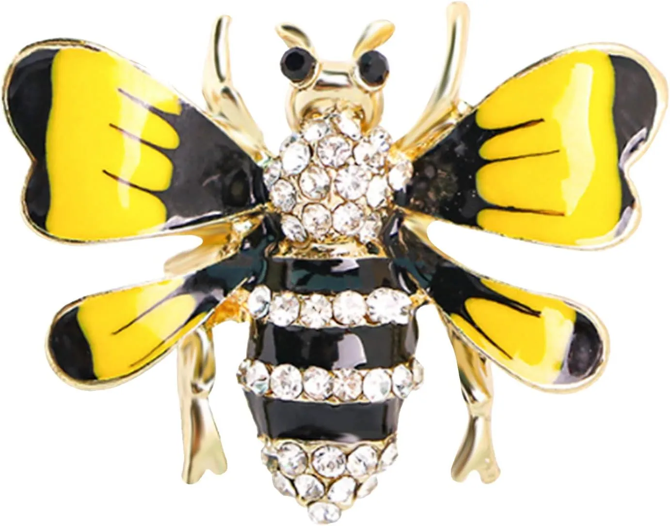 Cute Red Crystal Bee Brooch Pin Rhinestone Animal Lapel Brooches Novelty Funny Pins Fashion Jewelry Suit Brooches Accessories for Women Men