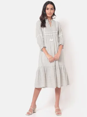 Dastoori Green Tiered Dress