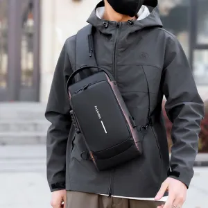 deanwangkt Cross-Border Men's Chest Bag Password Lock Anti-Theft Motorcycle Bag Waterproof Men's Shoulder Messenger Bag Business Casual Backpack