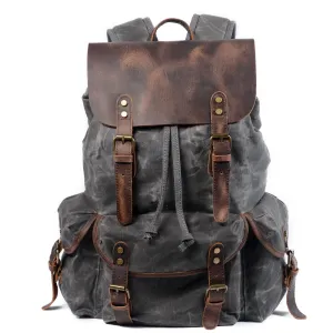 deanwangkt  New Korean Style Men's Backpack Households Casual Student Schoolbag Men's Waterproof Oil Wax Retro Outdoor Travel Backpack