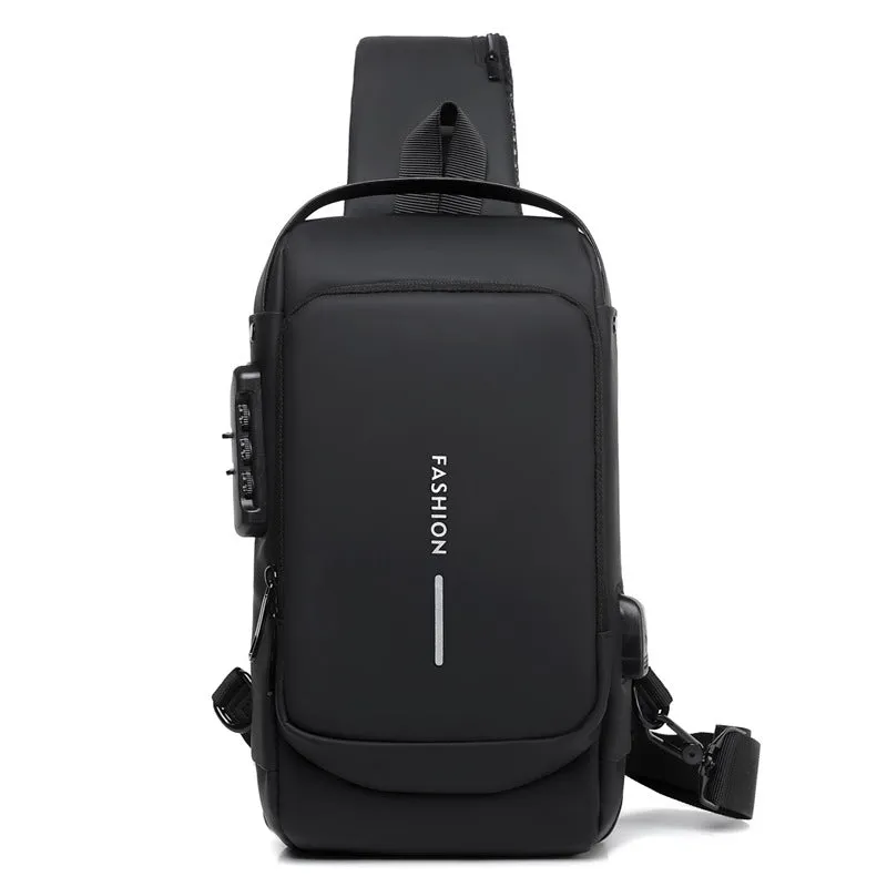deanwangkt New Waterproof Shoulder Men's Bag Crossbody Bag High-Grade Anti-Theft USB Charging Riding Large Capacity Business Chest Bag