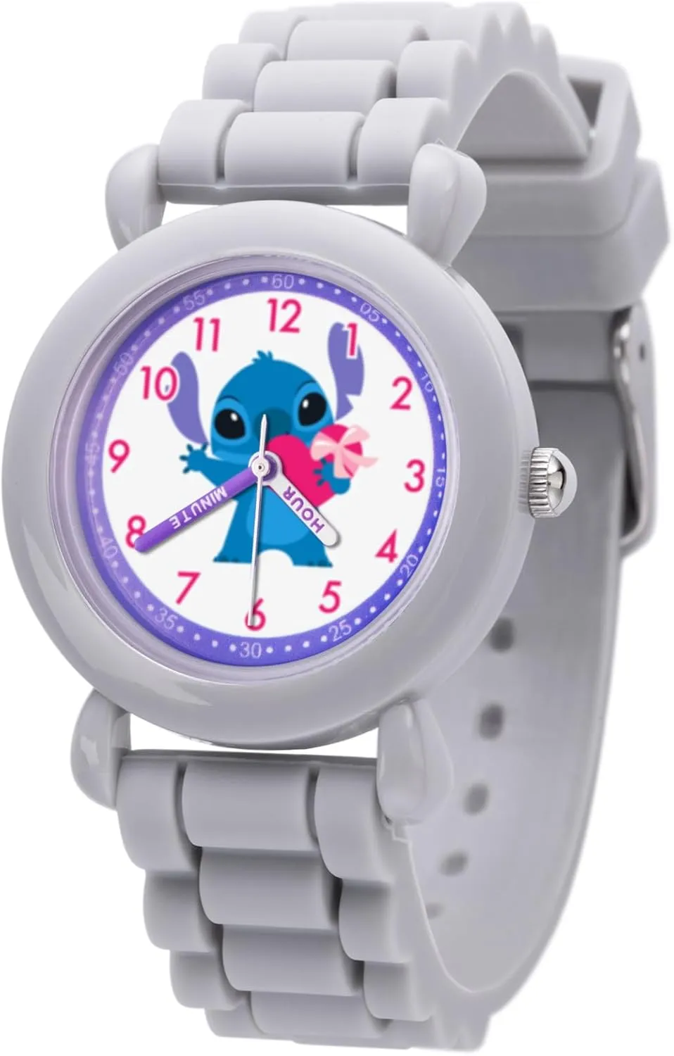 Disney Valentines Kids' Plastic Time Teacher Analog Quartz Silicone Strap Watch