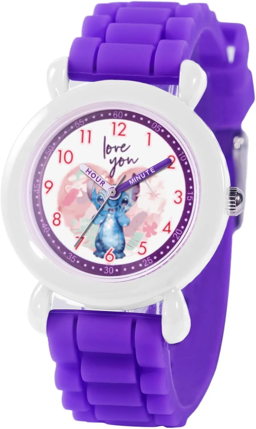 Disney Valentines Kids' Plastic Time Teacher Analog Quartz Silicone Strap Watch