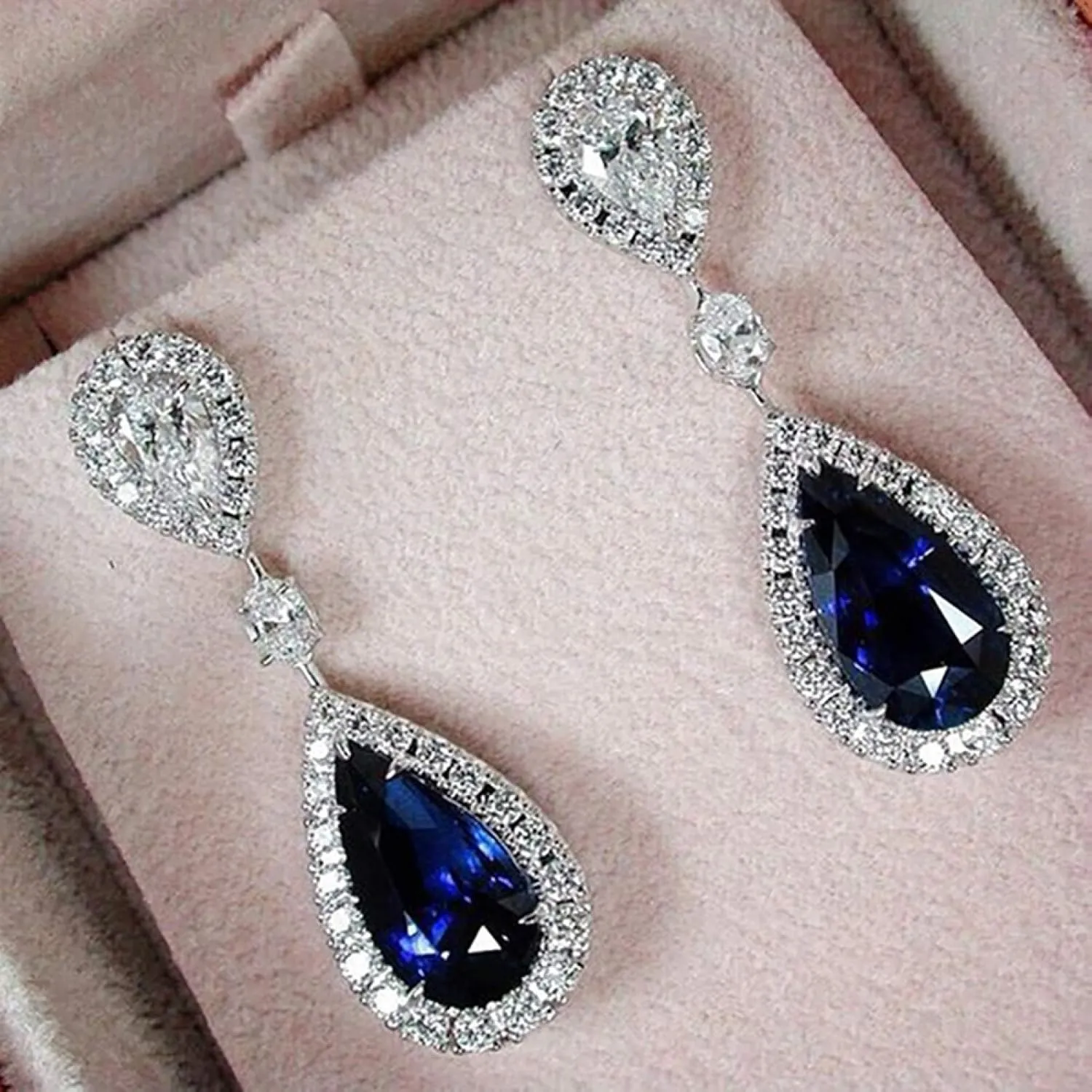 Earring Hoop Stud Drop & Dangle, Fashion Round Teardrop Rhinestone Dangle Stud Earrings Bridal Party Jewelry Gift for Women Teen Girls Birthday Christmas Friends Gift