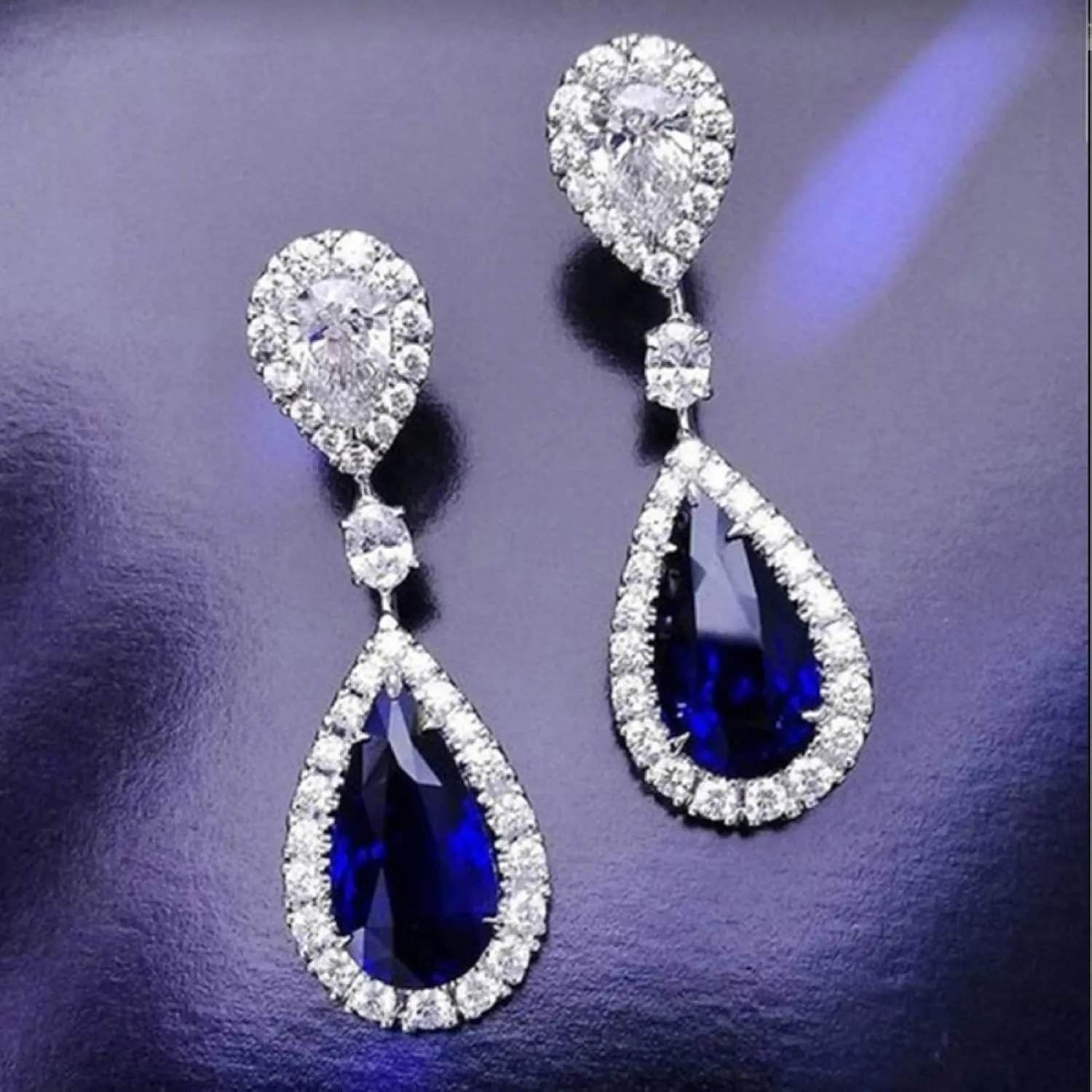 Earring Hoop Stud Drop & Dangle, Fashion Round Teardrop Rhinestone Dangle Stud Earrings Bridal Party Jewelry Gift for Women Teen Girls Birthday Christmas Friends Gift