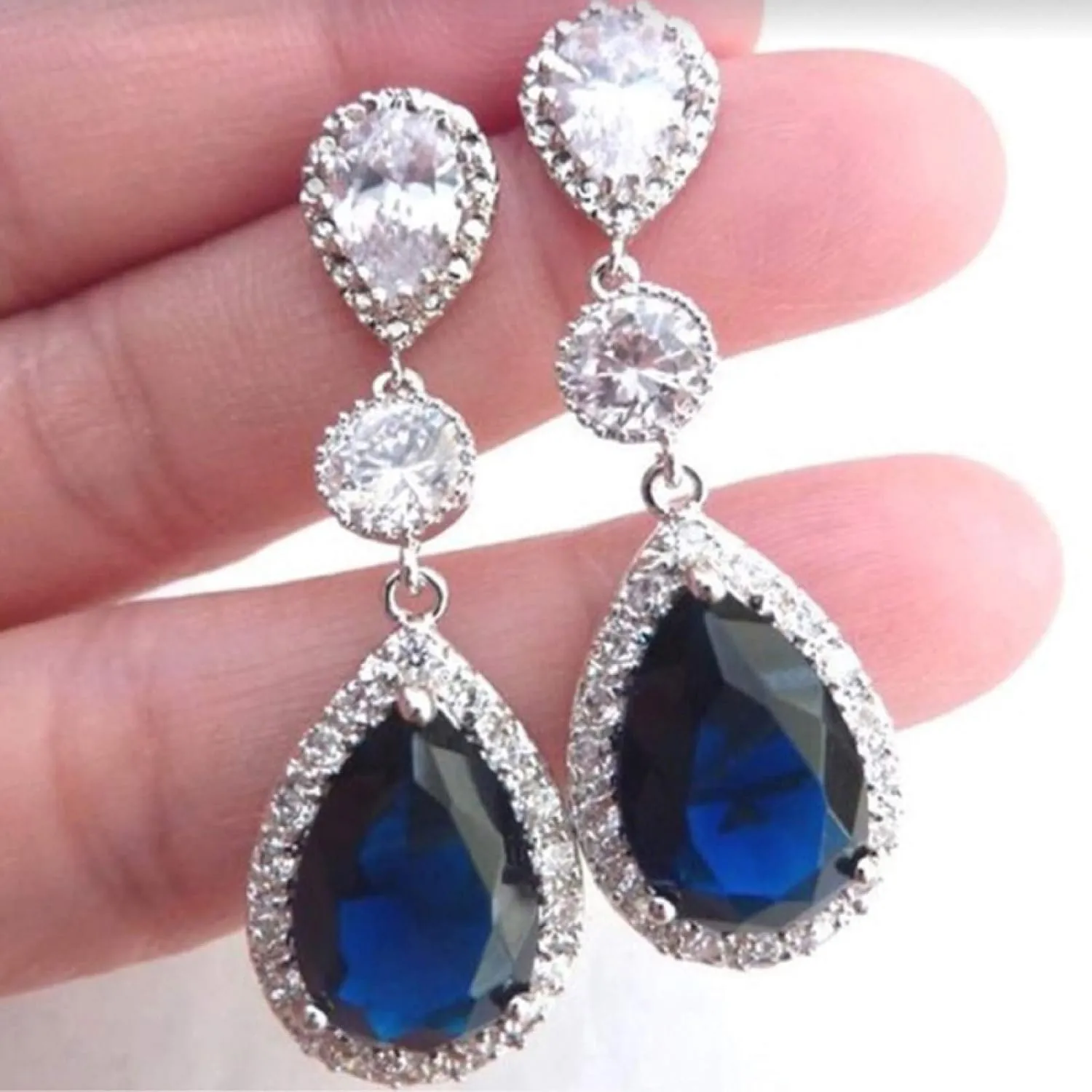 Earring Hoop Stud Drop & Dangle, Fashion Round Teardrop Rhinestone Dangle Stud Earrings Bridal Party Jewelry Gift for Women Teen Girls Birthday Christmas Friends Gift