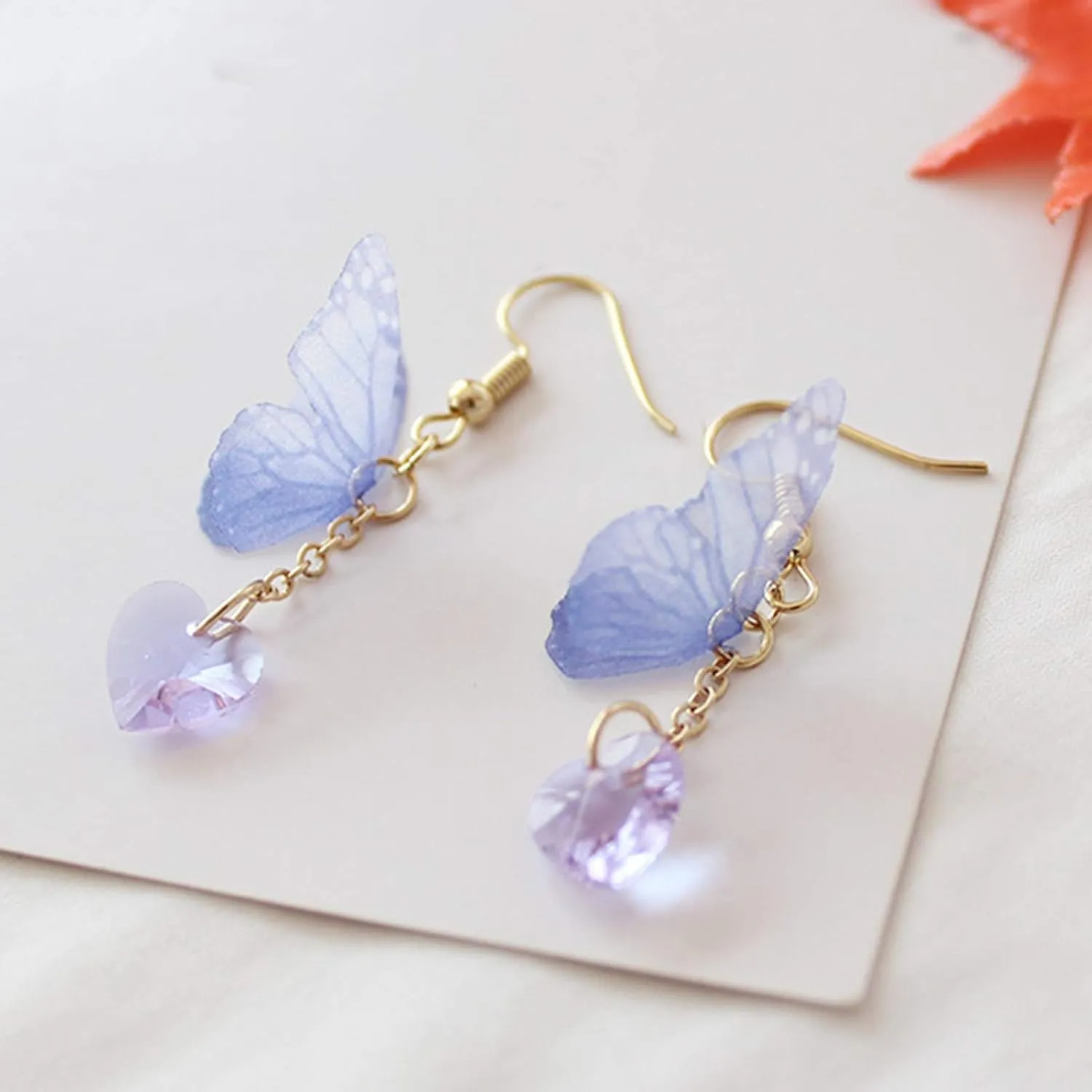 Earring Hoop Stud Drop & Dangle, Party Elegant Women Butterfly Heart Long Dangle Hook Earrings Jewelry Gift for Women Teen Girls Birthday Christmas Friends Gift