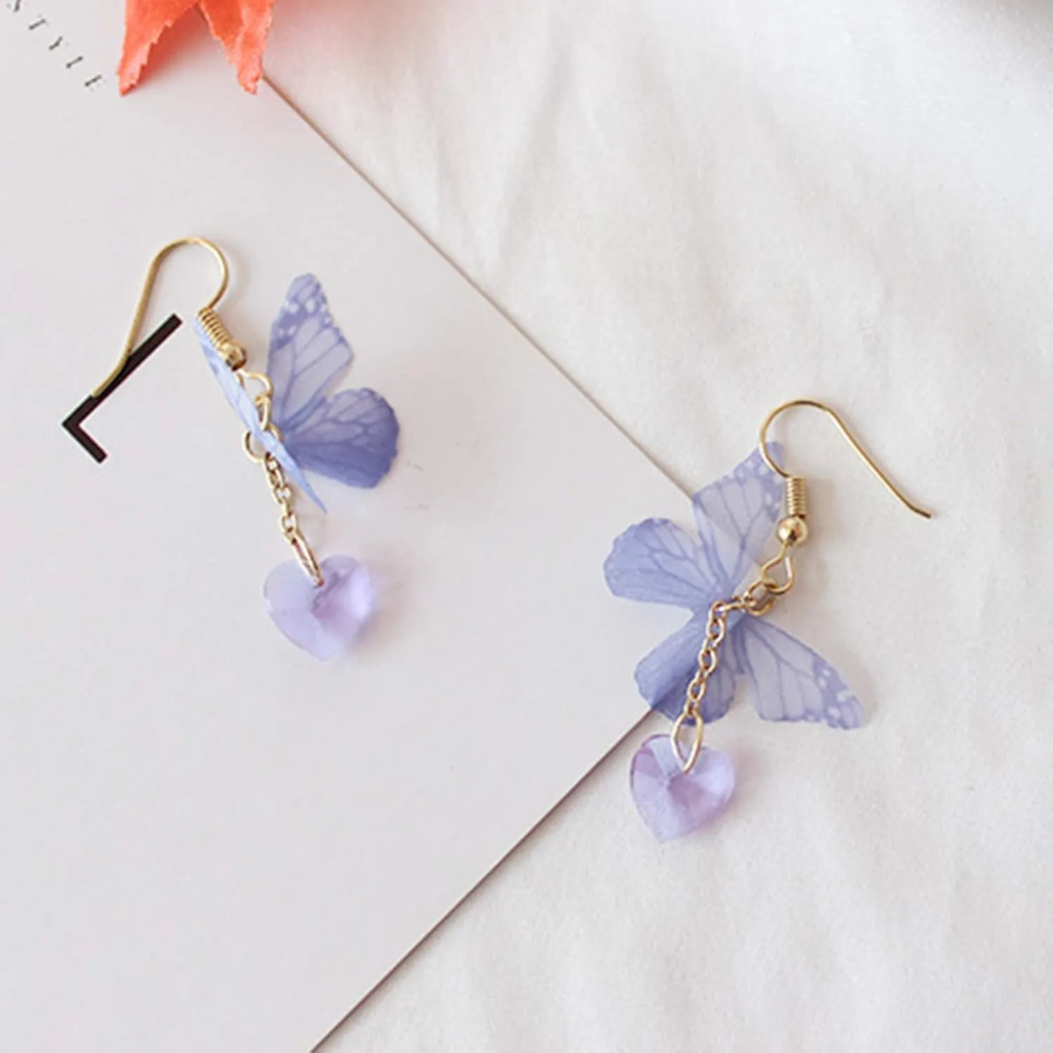 Earring Hoop Stud Drop & Dangle, Party Elegant Women Butterfly Heart Long Dangle Hook Earrings Jewelry Gift for Women Teen Girls Birthday Christmas Friends Gift
