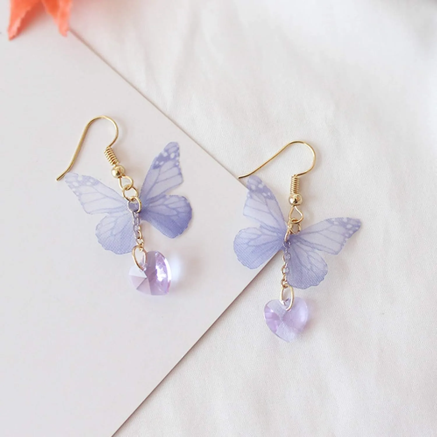Earring Hoop Stud Drop & Dangle, Party Elegant Women Butterfly Heart Long Dangle Hook Earrings Jewelry Gift for Women Teen Girls Birthday Christmas Friends Gift