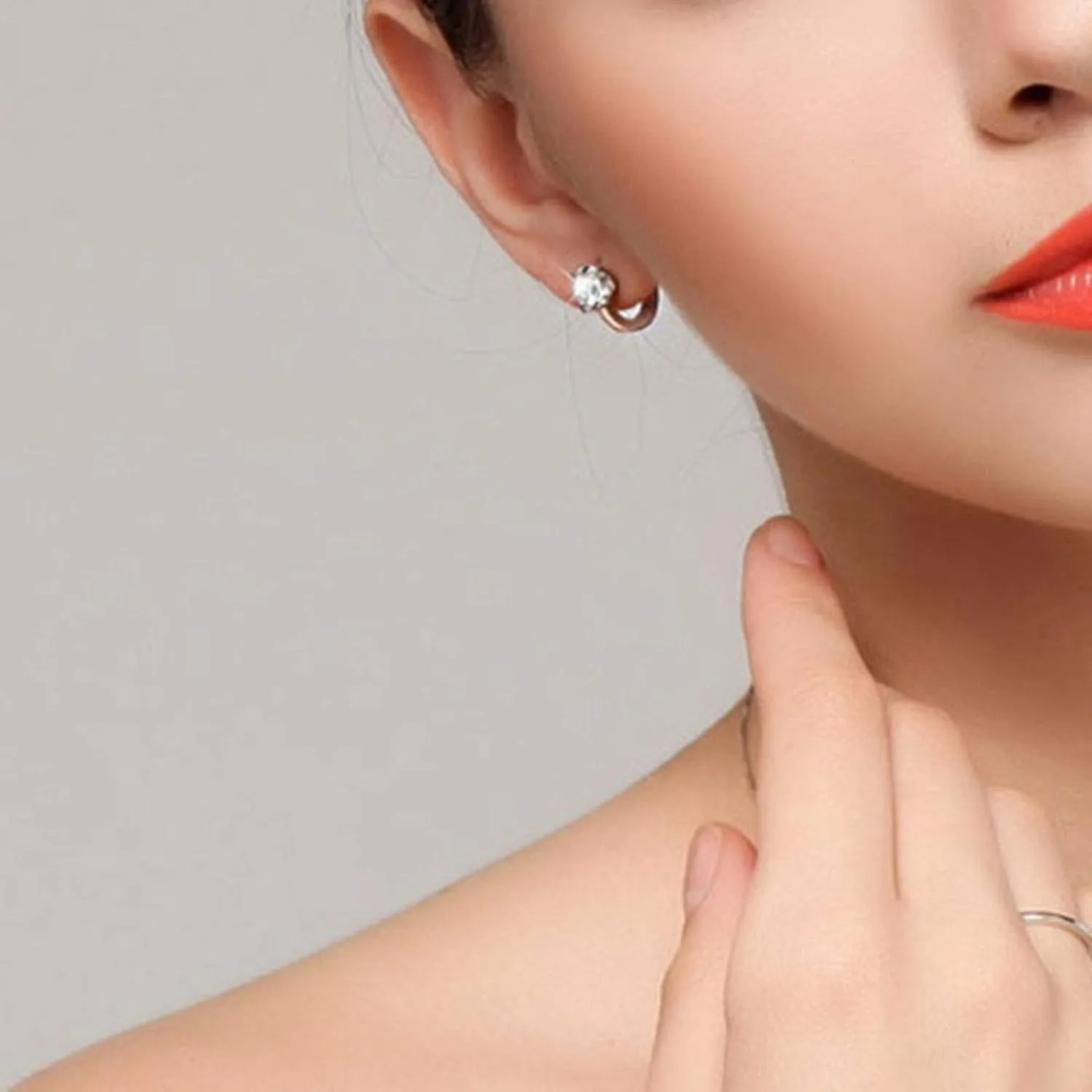 Earring Hoop Stud Drop & Dangle, Women Fashion Round Rhinestone Inlaid Huggie Earrings Jewelry Birthday Gift for Women Teen Girls Birthday Christmas Friends Gift