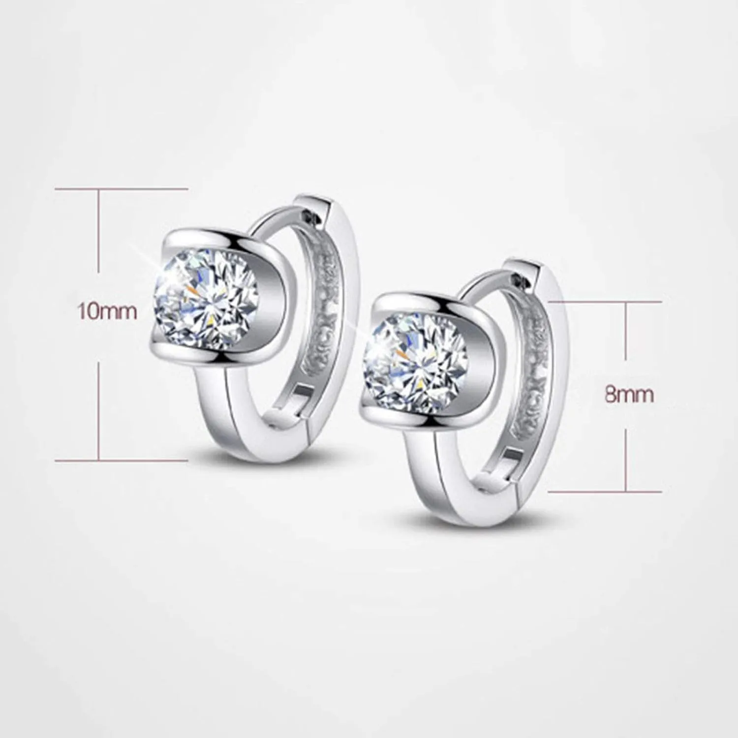 Earring Hoop Stud Drop & Dangle, Women Fashion Round Rhinestone Inlaid Huggie Earrings Jewelry Birthday Gift for Women Teen Girls Birthday Christmas Friends Gift