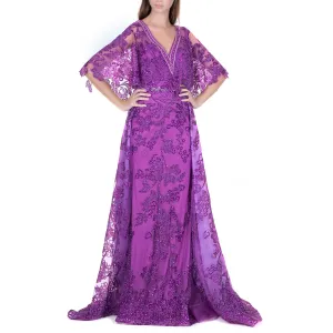 Embellished Overlay Lace Gown