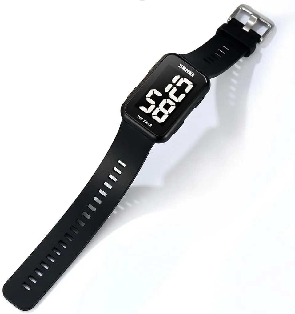 Extra Large Numbers Black Watch for Men, Waterproof Mens Digital Watch Womens Men's Wrist Watches for Elderly Men Women