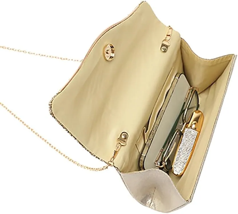 Fancy Evening Bag Gentle Bride Clutch Purse Formal Wedding Shoulder Bag Purses Dressy Purses for Women