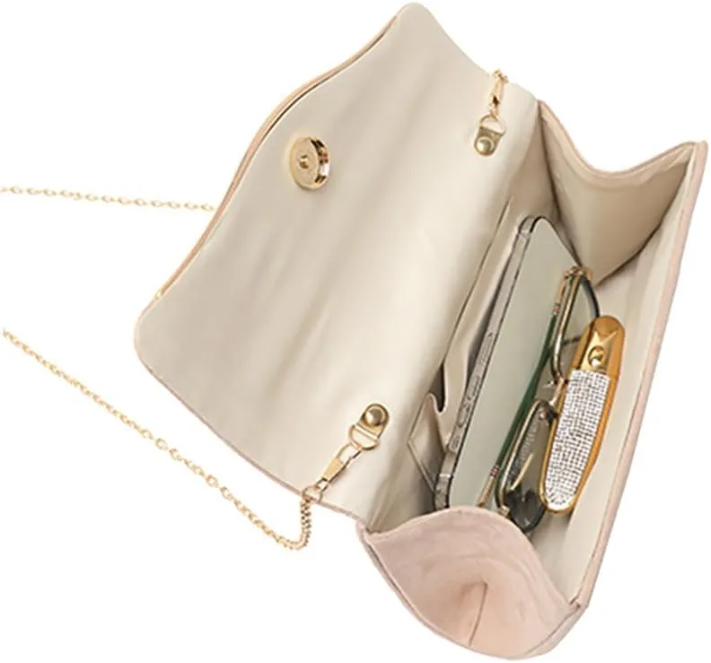 Fancy Evening Bag Gentle Bride Clutch Purse Formal Wedding Shoulder Bag Purses Dressy Purses for Women