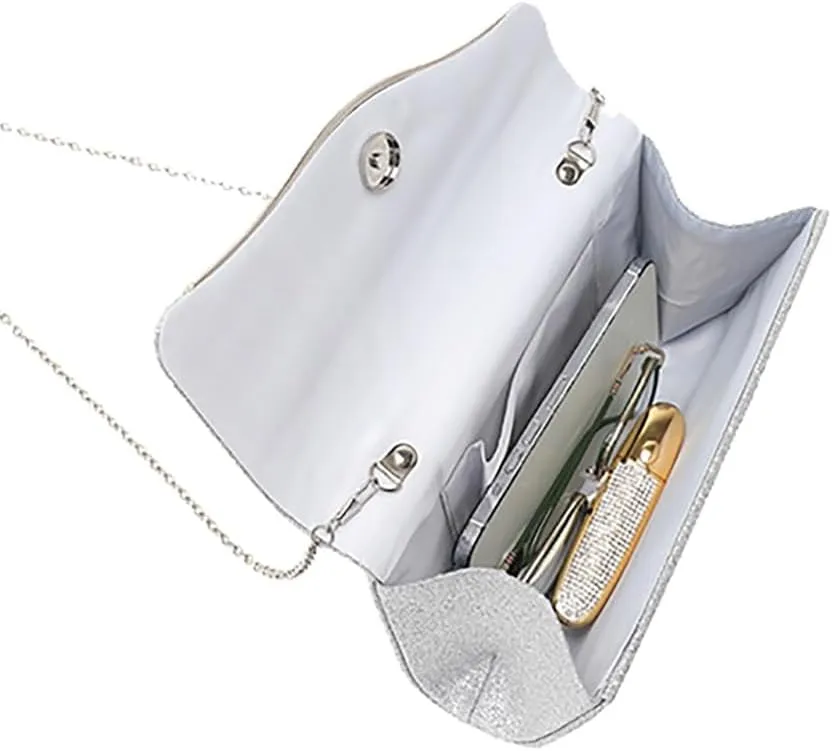 Fancy Evening Bag Gentle Bride Clutch Purse Formal Wedding Shoulder Bag Purses Dressy Purses for Women