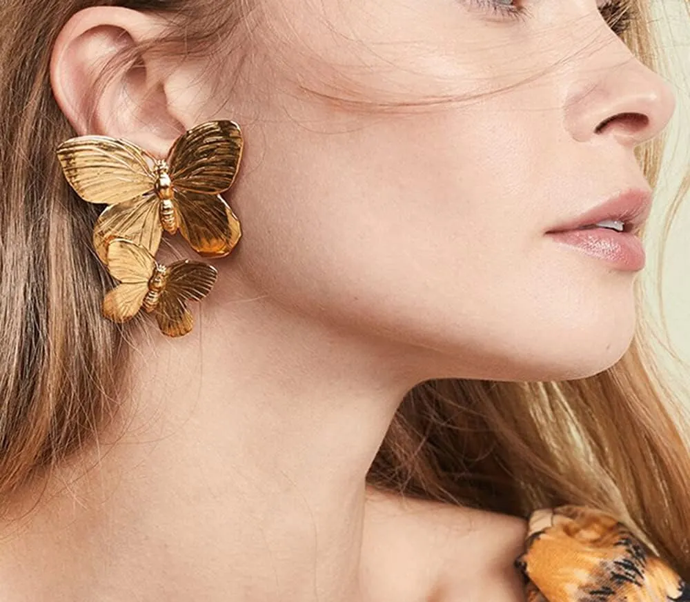 Flairs New York Faux Fur Pom Pom Tassel Drop Dangle Earrings Set